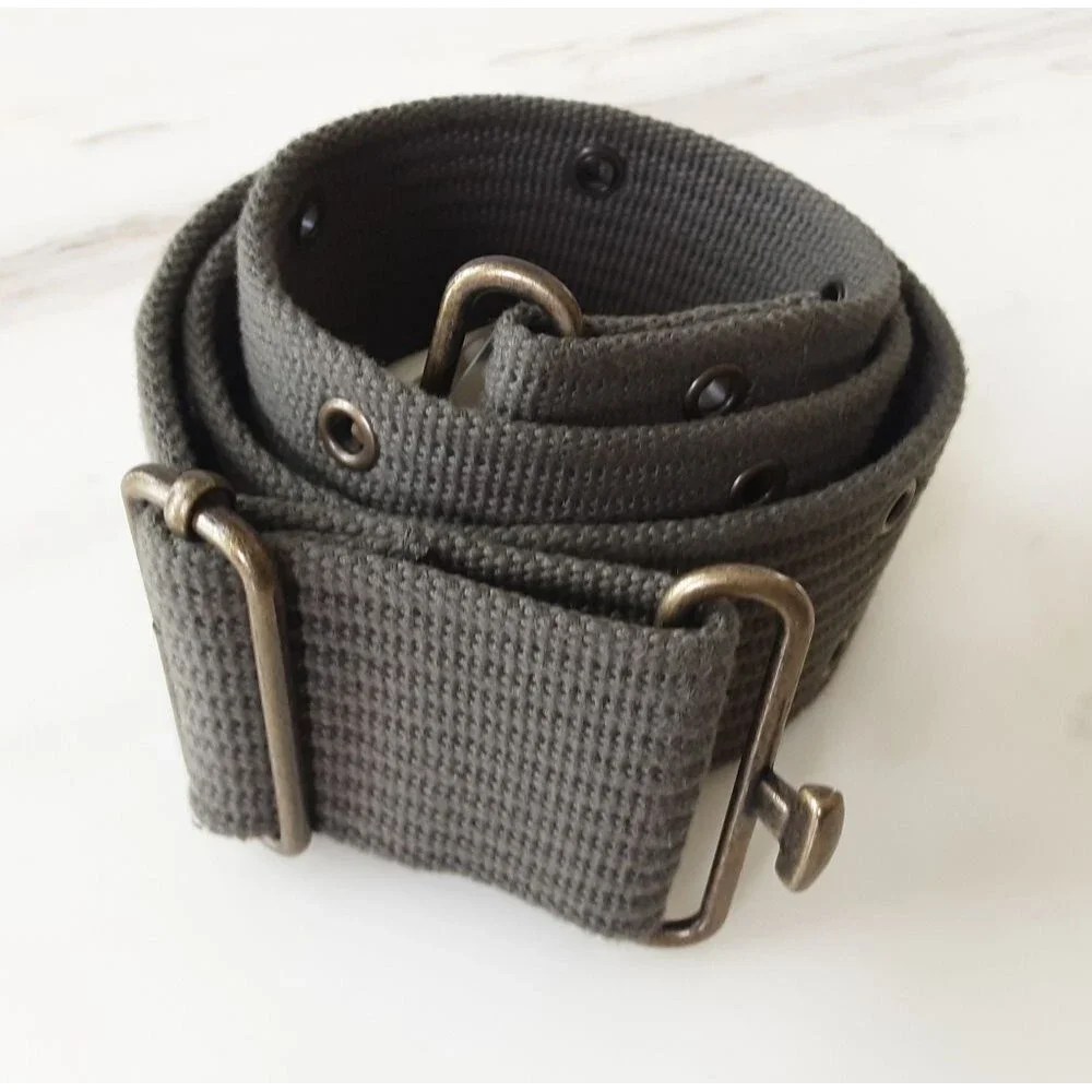 Military Style Army Green | Brass Buckle Tactical Pistol Belt Sz M